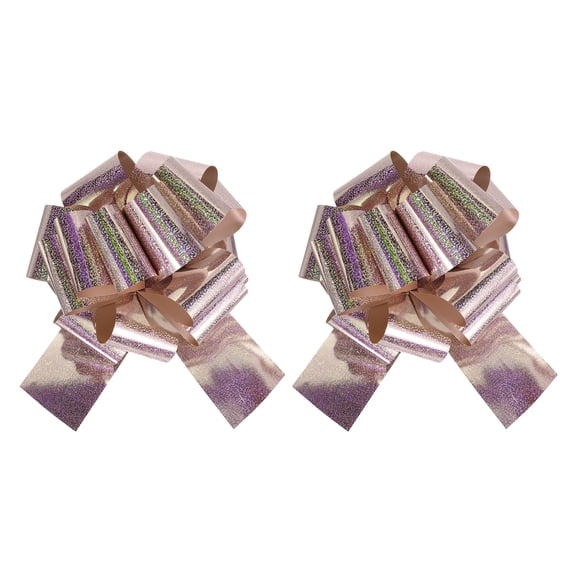 10 Inch Giant Large Pull Bow 2 Pcs Big Glitter Metallic Car Bows Ribbon for Wedding Presents Gift Wrapping Christmas, Rose Gold