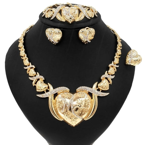 JoeytheJewelryNY HUGS &KISSES xo big heart mom set gold Plated #145