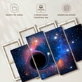 thumbnail image 6 of Elephant Stock Black Hole In Outer Space Wall Art - Horizontal Multi Panel Canvas - Living Room Wall Decor - Astronomy & Space Multi Panel - Black And Blue Decor - 43" x 27", 6 of 8