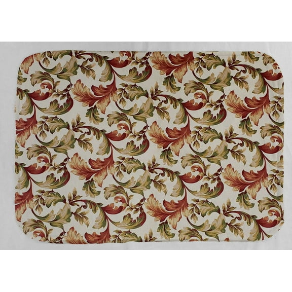 Autumn Fall Floral Leaves Dish Drying Mat by Penny's Needful Things (Gray)