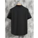 thumbnail image 5 of Blusa y camisa de manga corta con cuello vuelto para hombre, color liso, informal, de encaje, con solapa versátil, abrigo de poliéster para hombre, 5 of 7