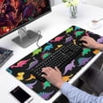 thumbnail image 2 of Long Mouse Pads for Desk,Black Colorful Dinosaur Pattern Desk Mats on Top Of Desks, Desk Mouse Pad Extra Large with 3mm Non-Slip Base and Stitched Edge for Gaming,Office,Work,Home 31.5"x15.7", 2 of 6