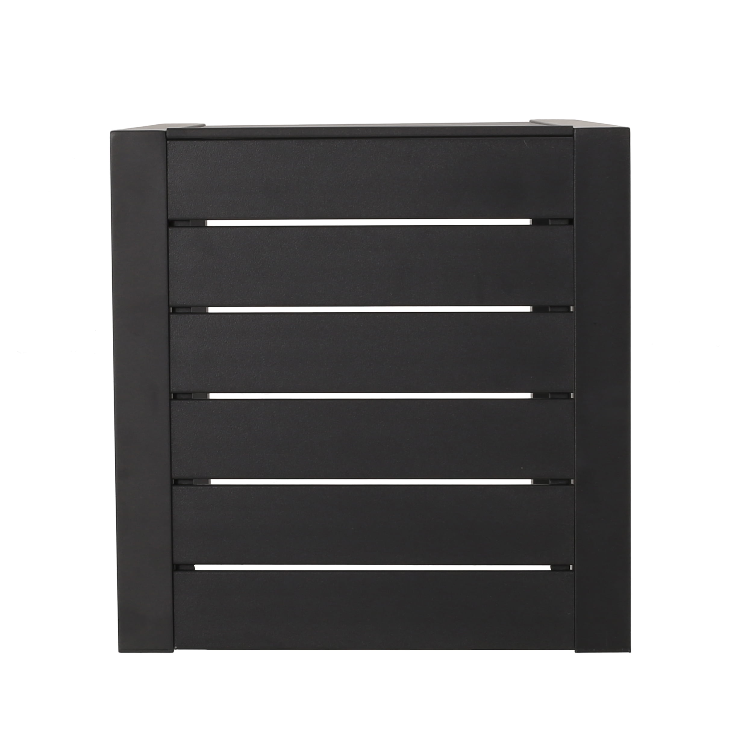 Outdoor Aluminum C Shaped Side Table, Space Saving Accent Table for Patio Garden, Black