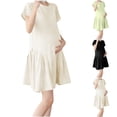 thumbnail image 1 of Xuniizn Robes de Maternité pour Femmes à Manches Courtes Robe d'Été Décontractée Ample à Col Rond Robe de Baby Shower, M-2TG, 1 of 5