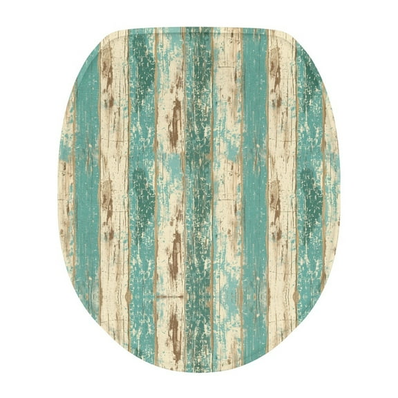 SEANATIVE Wood Print Toilet Seat Lid Cover Aesthetic Toilet Lid Dust Cover Elongated Toilet Seat Covers for Bathroom Universal Fit for Standard Oblong Round Lids Accessories Decor