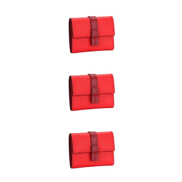 Sonducket Monedero de cuero para mujer, reemplazo Rectangular, triple pliegue, Color sólido, tarjetero elegante, carpeta de fotos, billetera, Type1 NO1
