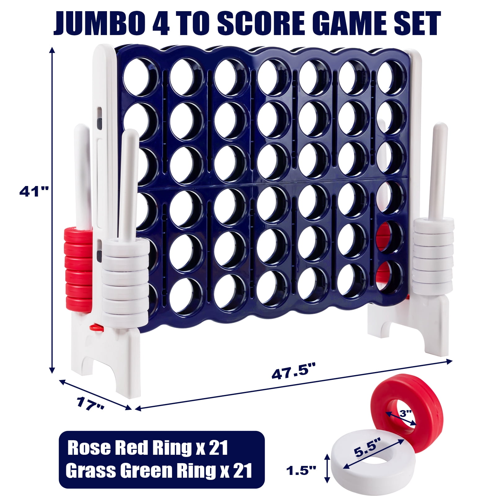 Topbuy 47.5'' x 17'' x 41'' Jumbo 4-to-Score Giant Game Set Lawn Games