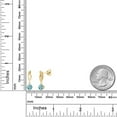 thumbnail image 6 of Gem Stone King 10K Yellow Gold Blue Zircon Stud Dangle Earrings for Women | 1.70 Cttw | Gemstone Birthstone | Round 5MM, 6 of 6