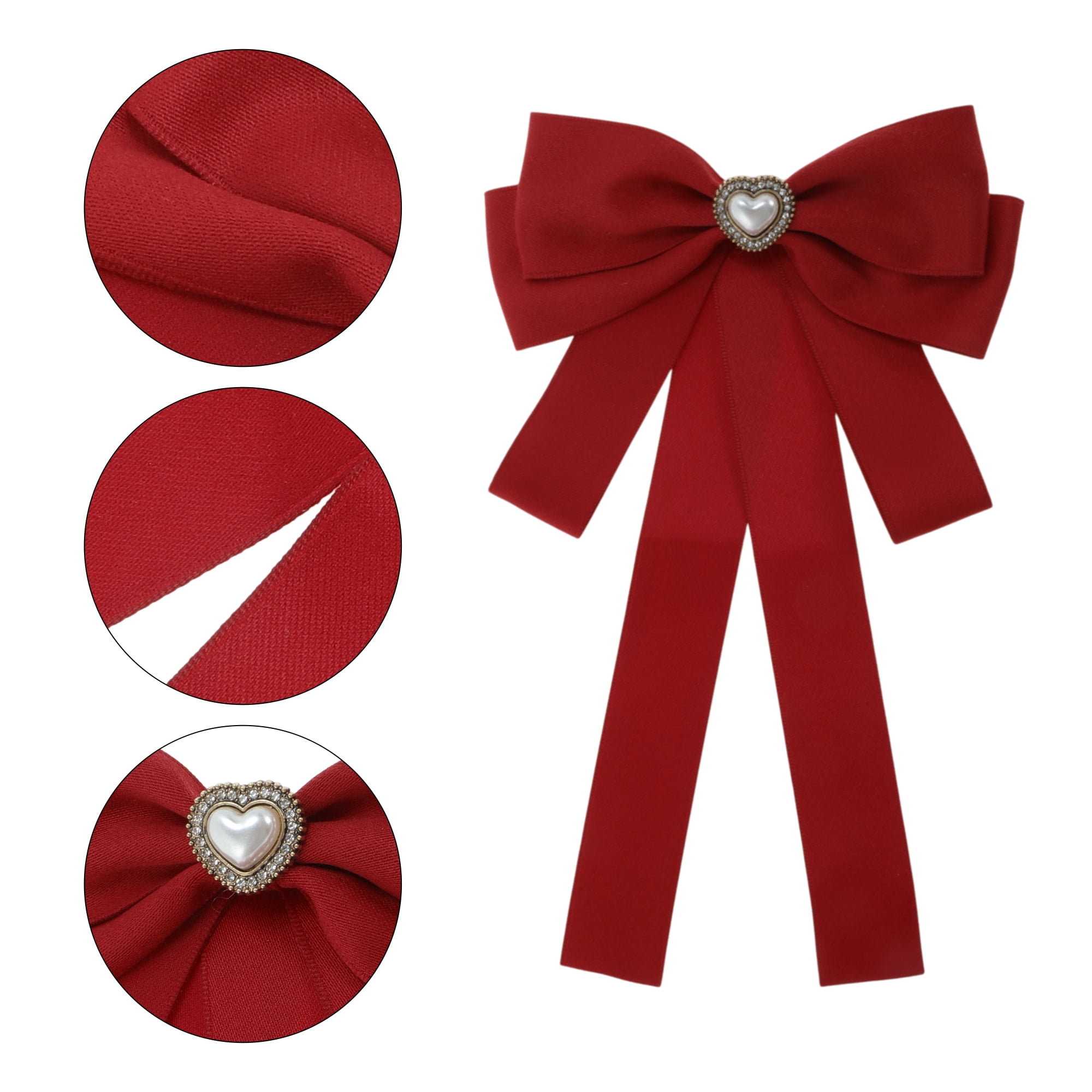 Unique Bargains Ribbon Bow Brooch for Parties Alloy Heart