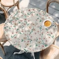 thumbnail image 4 of Round Table Cover 55-60 Inch Spring Floral Waterproof Reusable Table Cloth Round Fitted Vinyl Tablecloth with Elastic Edged for Parties Outdoors, Watercolor Flowers Leaves Tree Branches Beige, 4 of 6