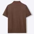 thumbnail image 4 of JIAYUE Mens Polo Shirts Classic Short Sleeve Knit Blend Casual Summer Textured Versatile Solid Color Breathable Turndown Collar For Business Daily Wear Comfortable Tops For Men, 4 of 5