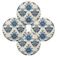 thumbnail image 2 of 15.4" Round Placemat Set of 4 Polyester Fabric Place Mats Non-Slip Dining Kitchen Table Mats for Kitchen Party Decor Elegant Blue Flowers Pattern, 2 of 5
