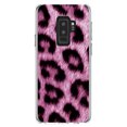 thumbnail image 1 of DistinctInk Clear Shockproof Hybrid Case for Samsung Galaxy S9+ PLUS (6.2" Screen) - TPU Bumper, Acrylic Back, Tempered Glass Screen Protector - Pink Black Leopard Fur Skin Print, 1 of 5