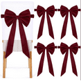 thumbnail image 3 of 4PC Chair Sashes Christmas Red Chair Bows for Chairs, Elastic Burgundy Velvet Sashes Chairs Bows for Christmas Banquet Home Wedding Events Holiday Event Decor Banquets Party velvet chair sashes, 3 of 7