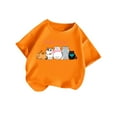 thumbnail image 3 of Girls Shirts Kid Leisure Graphic Round Neck Short Sleeve Tee Summer Casual Girls' Tops, Tees Orange 9 Years-10 Years, 3 of 5