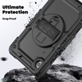 thumbnail image 3 of For Samsung Galaxy Tab A9 Case 8.7 inch, 360 Rotating Shockproof Cover with Stand, Screen Protector, Shoulder Strap (2023, SM-X110/X115/X117), Black, 3 of 7