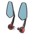 thumbnail image 2 of 7/8in Blue Glass Motorcycle Rearview Mirrors for Street Bikes Rarida, 2 of 8