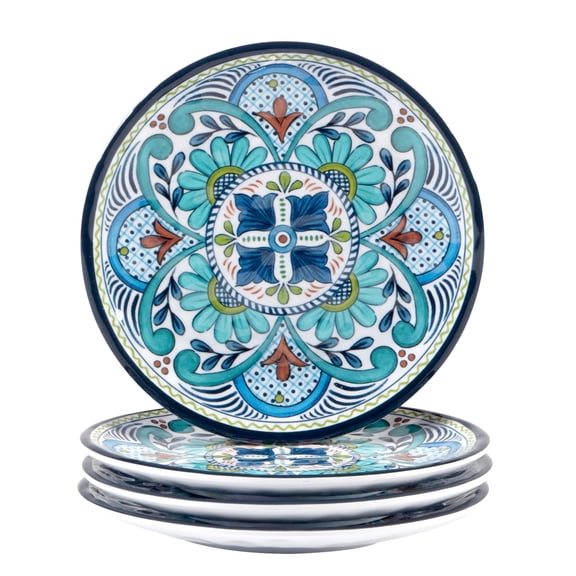 Certified International Talavera Canape Plate Set, 6-inch Diameter, Set of 4, For Everyday Use, Kitchen Accessories, Party Celebration