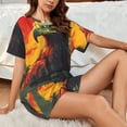 thumbnail image 5 of Yiaed Hawaiian Style Bald Eagle Print Short Sleeve Pajama Sets for Women Casual Crew Neck 2 Piece Lounge Sets Women's Short-Sleeved Pajama-X-Large, 5 of 5