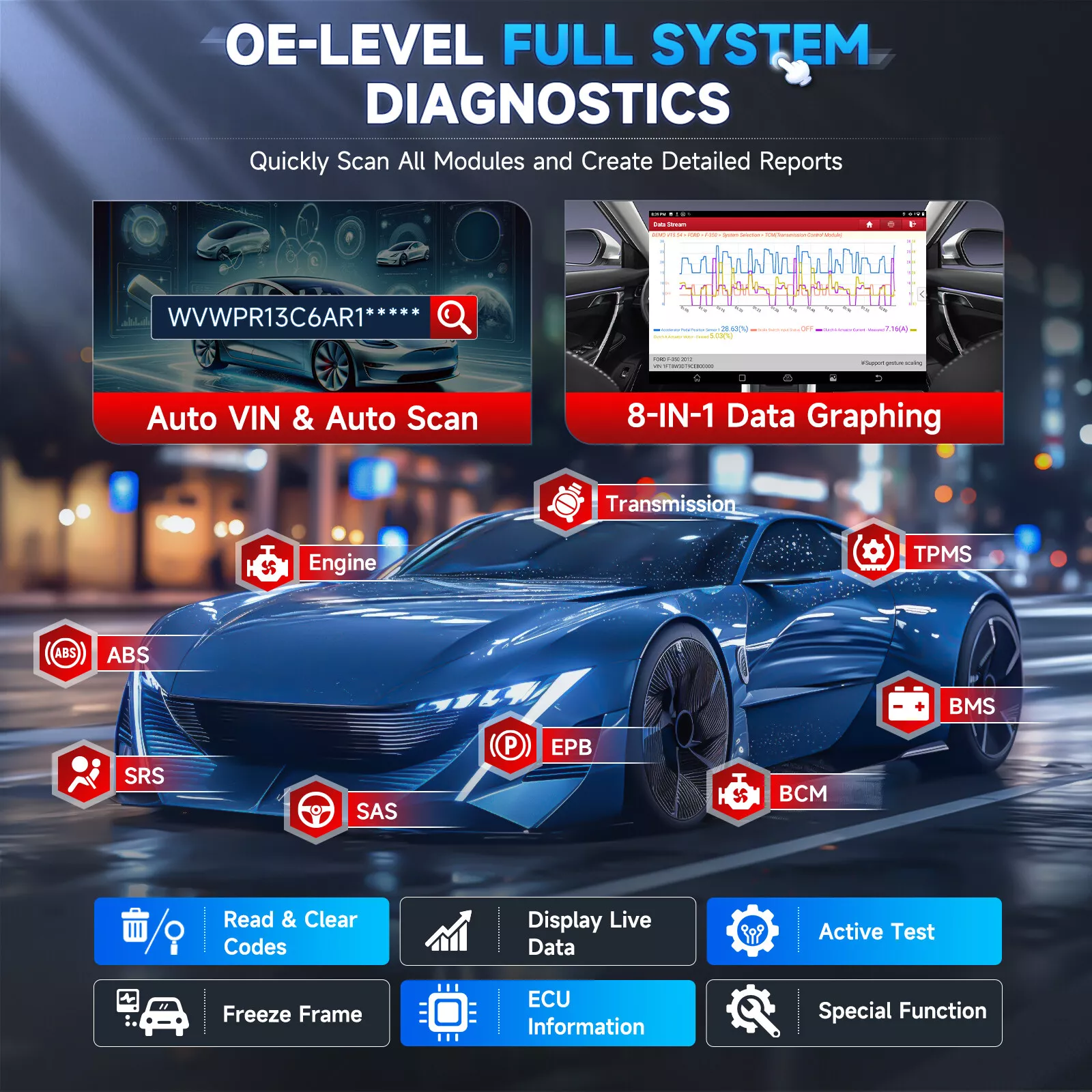 LAUNCH X431 PRO Star Bidirectional Scan Tool, Full System Diagnostic Scanner OBD2 Scanner Auto Car Code Reader, ECU Reset, 37+ Services, Support CANFD&DoIP, FCA AutoAuth, 2 Years Free Update