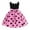 A-Pink195, variant on XUELUO Little Girls Dresses Fan-Collar Sleeveless Big Bow Belt Black-Pink Polka Dot Dress Carnival Party Elegant Clothes