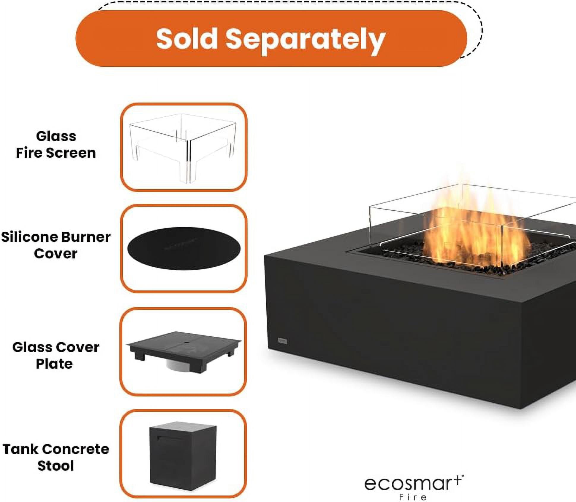 Ecosmart | Base 40 Fire Pit Table | Graphite Color | Stainless Steel Gas Burner | Elegant Curved Design with Versatile Wide Lip | Complements Any Decor and Setting