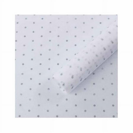 Panda Superstore Silver Dots Flower Bouquet Gift Packaging Wrapping Paper Supplies - 20 Piece