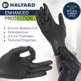 thumbnail image 2 of HALYARD Black Disposable Nitrile Exam Gloves Powder Free Medical, Dental, Cleaning, Tattoo, Food Safe, 3.5 mil, Size X-Small, Case of 1000, 2 of 7