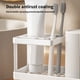 thumbnail image 5 of Portacepillos de metal | Organizador de baño con orificios de ventilación | Blanco o negro | Gran capacidad para pasta de dientes, maquinillas de afeitar y artículos de aseo, 5 of 9