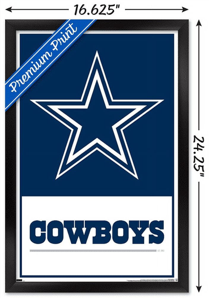 NFL Dallas Cowboys- Logo 21 Wall Poster, 14.725" x 22.375", Framed