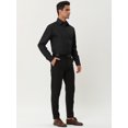 thumbnail image 4 of Camisa de vestir para hombre, ajuste regular, manga larga, con botones, para baile de graduación, camisa sólida Negro XL, 4 of 6