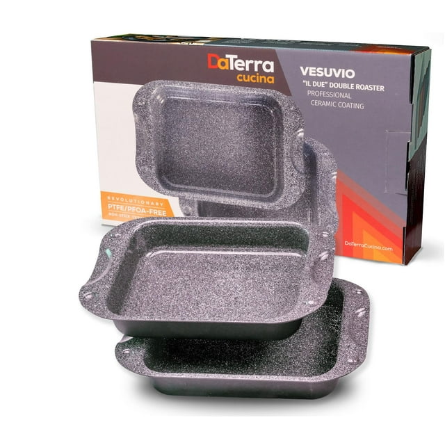DaTerra Cucina Covered Roaster - With Natural Nonstick Ceramic Coating, Safe For StoveTop and Oven Use