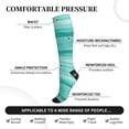 thumbnail image 3 of Lsque Teal Turquoise Pattern Sport Compression Socks for Men & Women 15-20 mmHg Knee High Nurse Pregnant Running Medical and Travel Athletic, 3 of 6