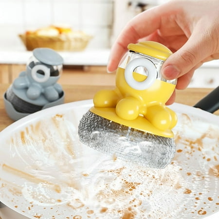 

Pan Brush Artifact Automatic Liquid Filling Pan Brush Press Kitchen Household Stove Cleaning Brush Does Not Hurt Hands Non Stick Pan