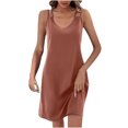 thumbnail image 2 of Puntoco Vestidos Mujer Verano Mujer Verano Sin Mangas Color Suelto Camiseta V-Cuello Casual Pijama Vestido, 2 of 7