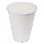 12 oz. White Disposable Paper Cups, Hot Drinks, 20 Cups / Sleeve, 50 Sleeves / Carton