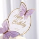thumbnail image 3 of Adornos para tartas de mariposas, adorno para tarta de mariposa morado y rosa, adorno redondo de acrílico para tarta de feliz cumpleaños, para decoración de fiesta de baby shower de cumpleaños de, 3 of 6