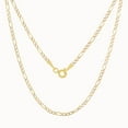 thumbnail image 5 of Nuragold 10k Real Yellow Gold Figaro Link 2mm Diamond Cut Two Tone Pave Chain Necklace (16"-24") Italian Jewelry for Men & Women, 5 of 9