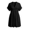 thumbnail image 7 of Fewfanhot Womens Summer Dresses Summer Dresses 2026 Beach Casual Deep V Neck Loose Sundress Short Sleeve Mini Dress with Pockets, 7 of 7