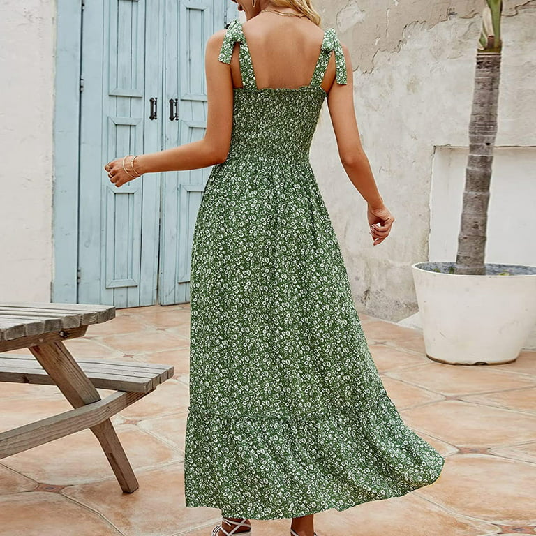 Bigersell Womens Midi Dresses Fashion Women Summer Casual Print
