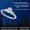 thumbnail image 2 of Gem Stone King 14K White Gold DEF Lab Grown Diamond and White Moissanite Engagement Ring for Women | 0.90 Cttw | Oval 7X5MM | Gemstone April Birthstone | Size 5, 2 of 6