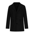 thumbnail image 4 of hopeusince Men's Classic Notch Lapel Long Sleeve Wool Overcoat Business Warm Winter Coat with Vest Black L, 4 of 4