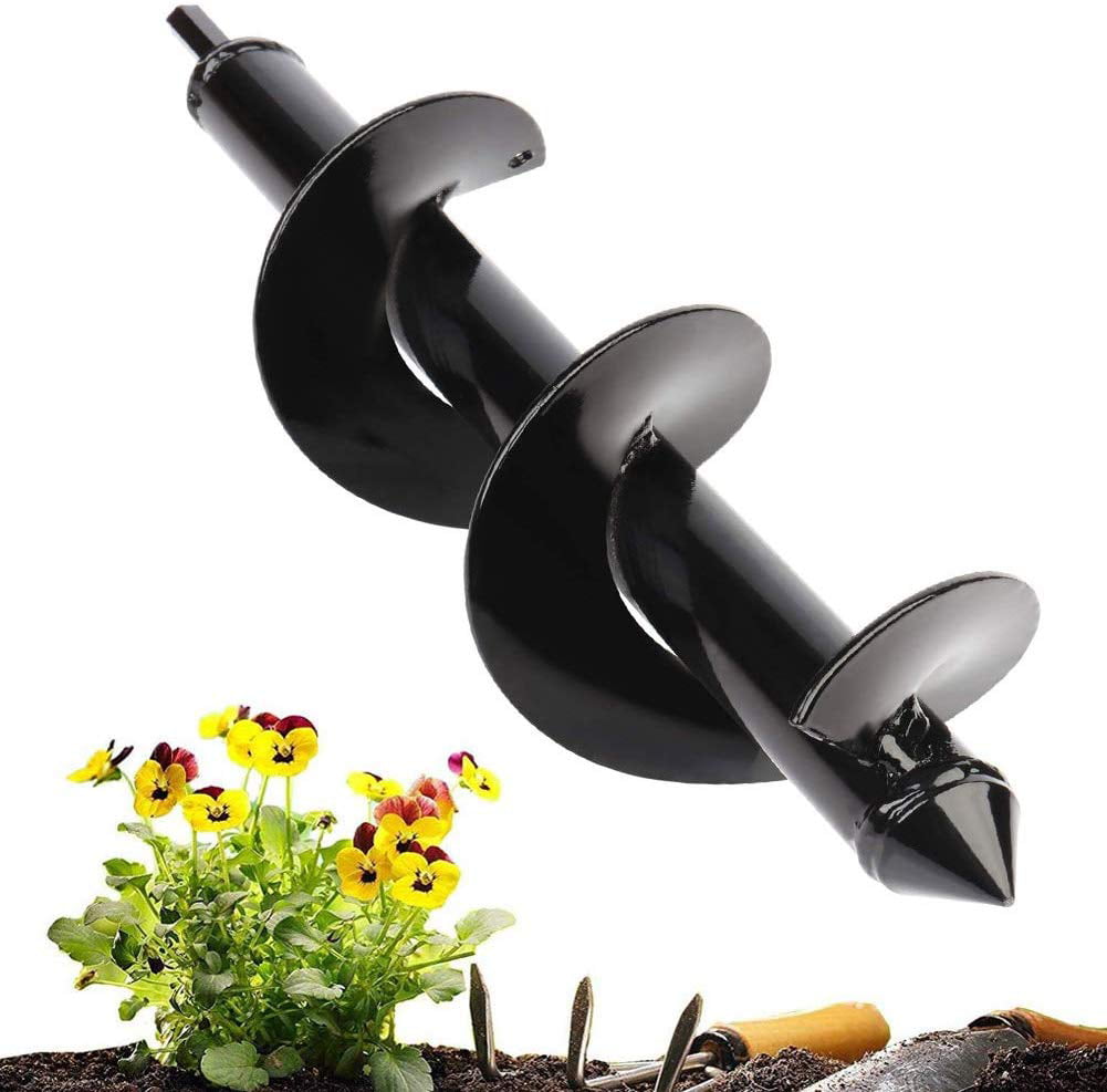 Flower Planter Attachment Plant Bulb Planting Tool Black Auger Spiral Drill 