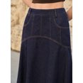 thumbnail image 2 of Womens Blue A-Line Denim Skirt With Slant Pockets, 2 of 14