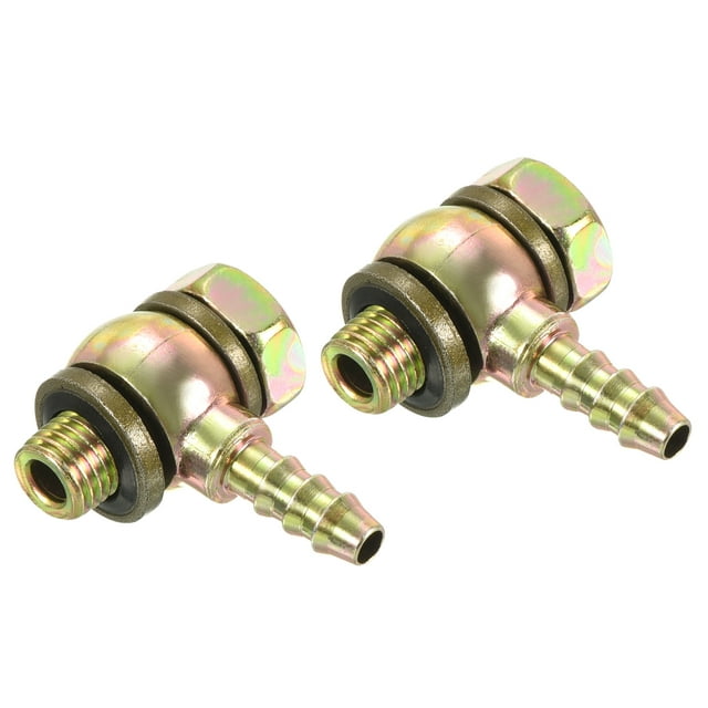 Unique Bargains 6mm Barb M8x1 Male Thread Hose Pipe Fitting Elbow Carbon Steel Adapter 2 Pack