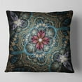 thumbnail image 2 of Designart Dark Purple Fractal Flower - Floral Throw Pillow - 18x18, 2 of 5