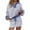 Blue, variant on Women 2 Piece Outfits Striped Lounge Sets Long Sleeve Collared Sweatshirts Skirt Set Skort Workout Tracksuit, M