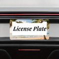 thumbnail image 7 of 2pc White Color Beach Scene Pattern 2 Hole License Plate Frame, Aluminium Material, 6x12 Inches, with Screw Set, Retro Novelty Car Decoration Gift, Fits American Car License Plate Standard Size, 7 of 7