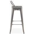 thumbnail image 3 of BELLEZE Set of 4, 30Inch Seat Height Metal Dining Chairs Bar Stool With Low Backrest, Counter Height Stool, Gunmetal, 3 of 7
