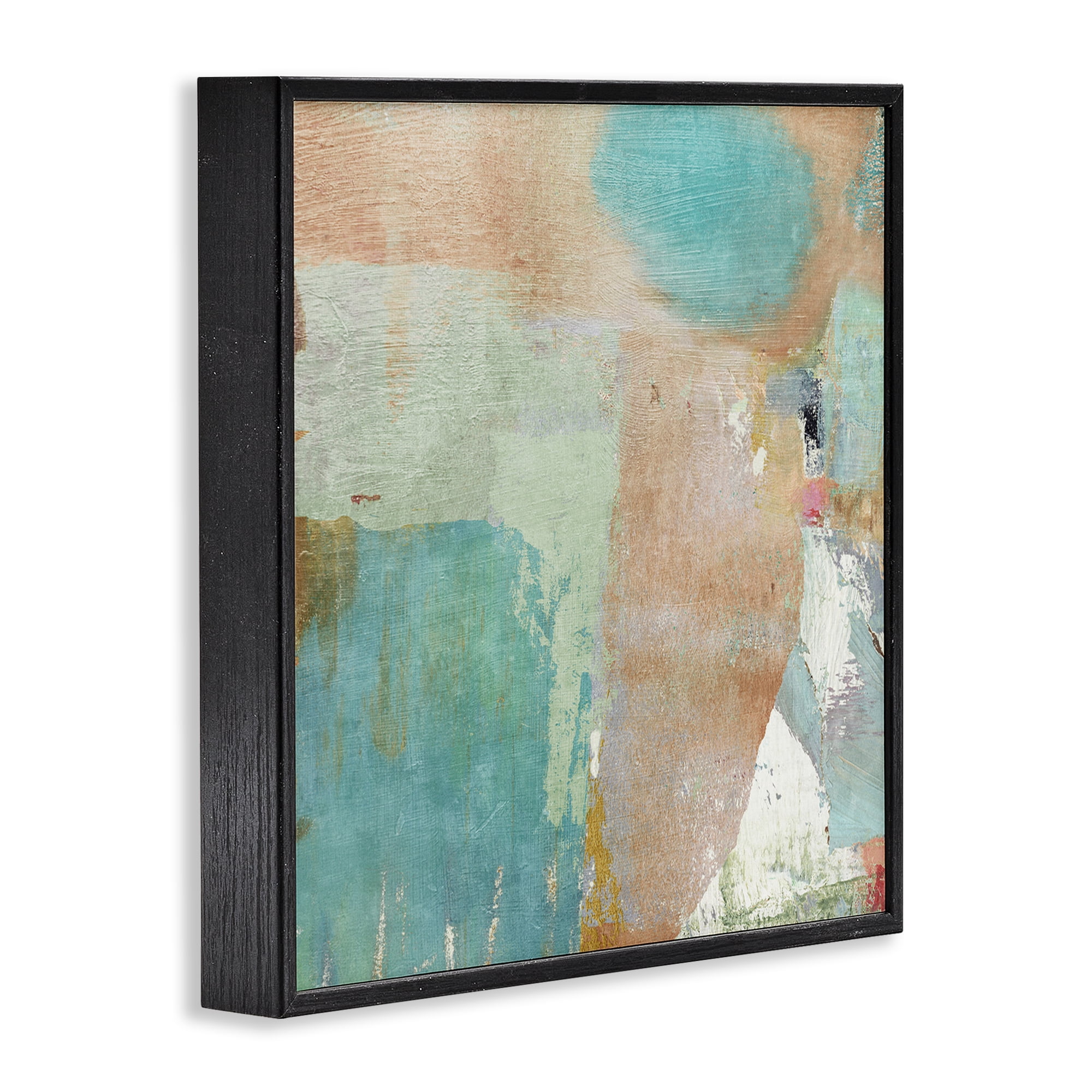 Stupell Industries Rustic Paint Strokes Abstract Painting Black Framed Art Print Wall Art, 12 x 12